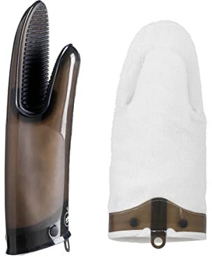 MASTRAD - Gant Silicone et Coton - Orka TEX - Rainures Anti-Dérapantes - Très Résistant - 30 cm - Noir