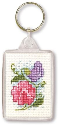 Sweet Peas Keyring - Cross Stitch Kit