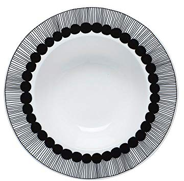 Marimekko - Oiva/Siirtolapuutarha - Suppenteller - Tiefer Teller - Weiß/Schwarz - Ø20cm