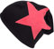 shenky leichte Mützen mit Sternchen Jersey Beanie Stern lange Stars (Schwarz mit rotem Stern)