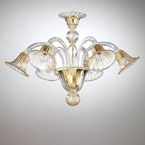 Calle Tron lámpara 6 luces cristal oro