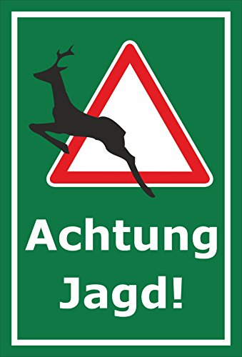 Melis-Folienwerkstatt Aufkleber Achtung Jagd - 15x10cm – 20 VAR S00351-008-E