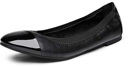 DREAM PAIRS Women's Sole-Flex Black Ballerina Walking Flats Shoes Size 10 US/ 8 UK