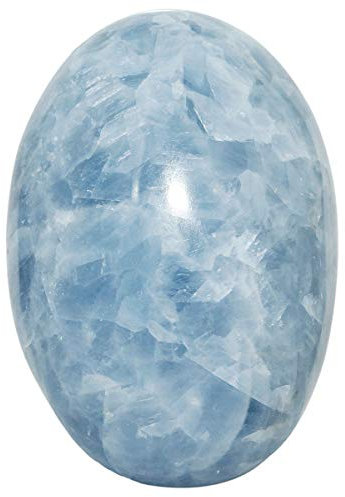 Nupuyai Celestite Stein Handschmeichler Edelstein, Naturkristall Massagestein Heilstein Taschenstein Energiestein für Gua Sha Spa Reiki Meditation Haus Deko