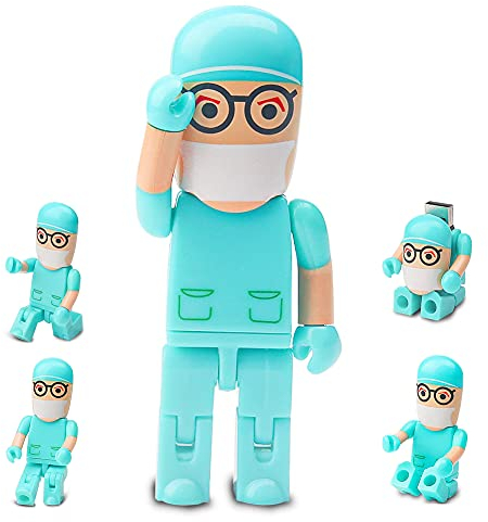 Chiavetta USB 64GB Modello di Medico Carino Pendrive USB 2.0 Memoria Flash Drive per Archiviazione Dati Esterna, Verde
