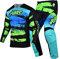 Willbros Motocross Jersey Hose Kombination Herren MX Reitausrüstungsset Offroad Dreckiges Fahrrad Rennbekleidung Radfahren ATV BMX Unisex Erwachsene Schwarz Grün (Jersey M Hose 32)