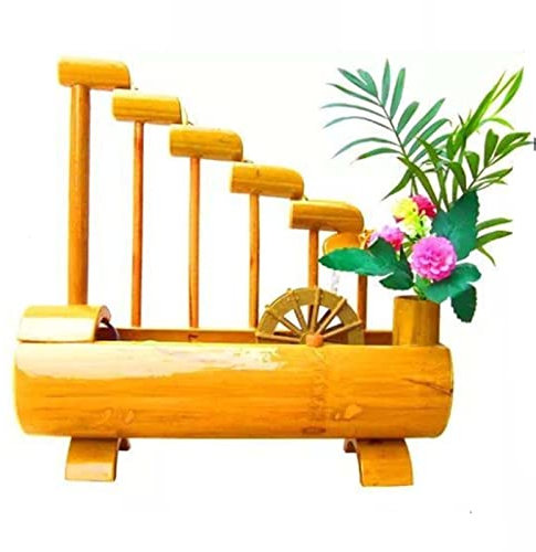 ZLECB Fontaine Bambou,avec Pompe,Fontaine exterieure de Jardin,caractéristique de l'eau de Bambou,décoration de Jardin Japonaise,D