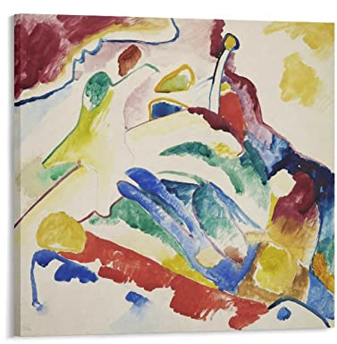 ZUOBO Draft for 'Composition II' (1913) Wassily Kandinsky berühmte Gemälde Poster Coole Kunstwerke Malerei Wandkunst Leinwanddrucke Hängende Bild Poster 40 x 40 cm