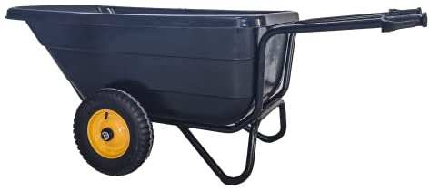Kelberg 400L Schubkarre 2-Rad 6PR Hof-Schubkarre Premium Schwarz KTL Futterkarre