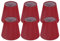 Lampenschirme, 6er-Set, Kandelaberschirme, moderne kleine Kronleuchterschirme, aufsteckbare Lampenschirme für Tisch, Boden, Wand, Kronleuchter, Nachttischlampe(Rot)