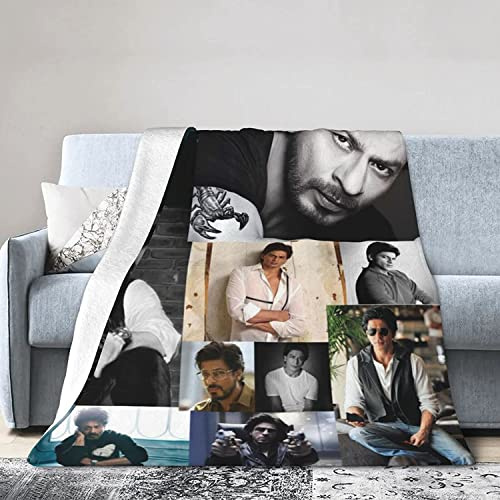 Fleecedecke für Sofa, Camping, superweich, leicht, gemütlich, luxuriös, Flanell-Bettdecke, ShahRukh SRK Khan flauschiger Plüsch-Couchdecke, Überwurf, 200 cm x 150 cm