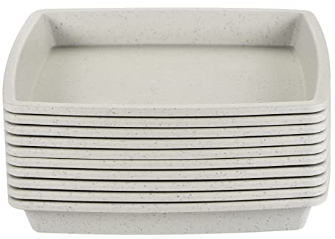 M METERXITY 10 Lot Jardinière Soucoupes - Plastique Carré Fleur Pot goute Plateau Appliquer pour Extérieur/Jardin (6 Pouce, Gris)