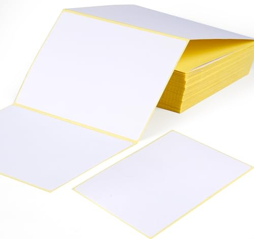 100 Large Plain White Sticky Postage Labels Stickers 100 x 75 mm, 4 X 3 Blank Self Adhesive Address Labels