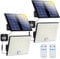 Realky Lampe Solaire Extérieur Détecteur de Mouvement, Lumière Solaire Extérieure avec Télécommande, 2000 mAh 3 Modes Étanche IP65 Éclairage Solaire Extérieur Jardin avec Câble de 5M, 2 Pièces