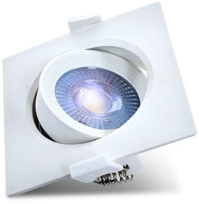 COFI 1453 LED 5W COB Einbaustrahler 38° Grad Schwenkbar 90x90mm Eckig Warmweiß Spot Einbauleuchte 380 Lumen Deckenleuchte Weiß
