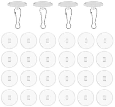 VBNZBK 40 Stück Transparente Selbstklebende Deckenhaken, Kein Bohren, Klebehaken Decke, Deckenmontagehaken mit Fahnenmast-Clips für Schlafzimmer, Badezimmer, Küche, Schlafzimmer Wand, Karneval