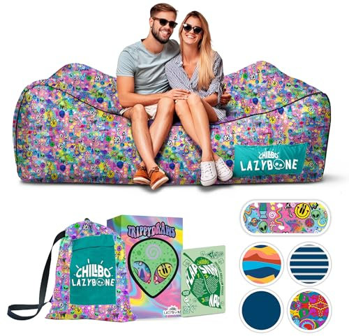 Chillbo Lazybone Liege Aufblasbare Couch, TrippyDraws, XL