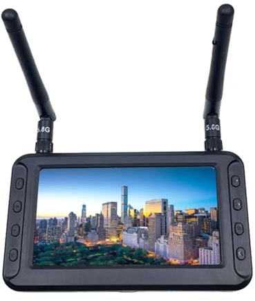 Duendhd DVR-Monitor FPV mit Doppelempfänger, 4,3 (10,9 cm), 5,8 G, LCD-Display 800 x 480, für Drohne Quadcopter RC FPV