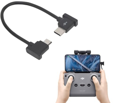 Datenübertragungskabel, 2 Stück TYPE C auf TYPE C Fernbedienungskabel für Remote Controller, Remote controller Kabel für Mini 2/AIR 2 Drone, 30 cm Länge, Schwarz