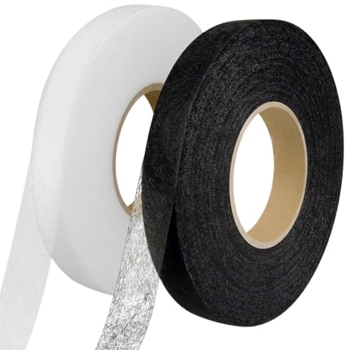 2 Stück Saumband zum Aufbügeln,Breite 20mm, 64m Bügelband für Vorhänge, Klebeband zum Aufbügeln, Saumband Selbstklebend, Nahtband zum Aufbügeln, Spleißen von Stoffen, Vorhänge, Kleidung,