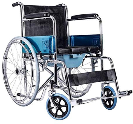 PNAJFUEL Poussette Manuelle Pliante, Chaise de Transport Portable Pour Handicapés, Chaise Roulante de Sport Autopropulsée Avec Toilettes