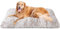 EHEYCIGA Flauschig Hundebett Grosse Hunde XL, Hundekissen Waschbar, Kuschelig rutschfest Hundematte mit Langem Plüsch, Braun, 112x85cm