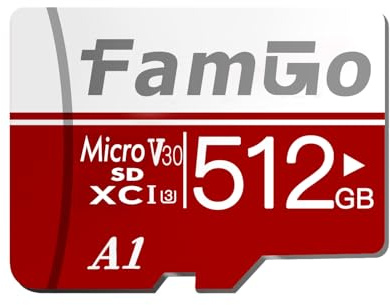 FamGo 512GB Micro SD Memory Cards, SD Card，UHD Video for GoPro，Action Camera，4K Camera Pro，Smartphone，MicroSDXC Memory Card UHS-I U3 A1 V30