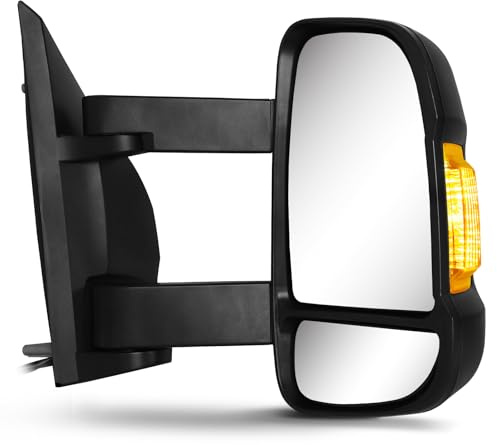 Sanooer Außenspiegel Rechts Beifahrerseite mit langem Arm für Ducato, Boxer, Jumper 2006-2023, Movano 2022-2024, Elektrisch verstellbar, Beheizbar, mit Blinker