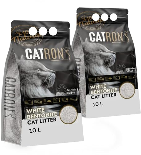 Vorteilspack 2×10 L Catron klumpende Katzenstreu Activated Carbon | Bentonitstreu mit Aktivkohle, extra starke Geruchsbindung, hohe Saugkraft & staubarme Formel