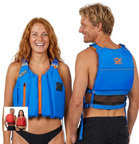 MESLE Kajak & SUP Schwimmweste Ara Mesh 50N Unisex 50–120 kg – High-Back Design, mit Tasche & Handyhülle | Leichte Schwimmhilfe Herren/Damen für Paddeln, Rudern, Segeln, Angeln & Wassersport