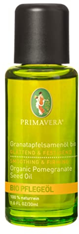 PRIMAVERA Pflegeöl Granatapfelsamenöl bio 30 ml – naturreine Pflanzenkraft – Glasflasche – Aromaöl, Körperöl, Naturkosmetik – glättend, festigend, regenerierend - vegan