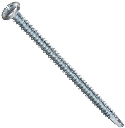 Small Parts 1048KPP Steel Self-Drilling Screw, Zinc Plated Finish, Pan Head, Phillips Drive, #3 Drill Point, #10-16 Thread Size, 3 Length (Pack of 50)