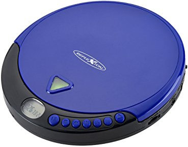 Reflexion PCD510MF Tragbarer CD/MP3-Player mit UKW-Radio (Hörbuchfunktion, Ohrhörer, Netz Batteriebetrieb) blau