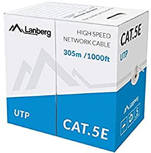 Lanberg Bobina Cable de Red RJ45 Cat.5E UTP Rigido CCA 305m Gris