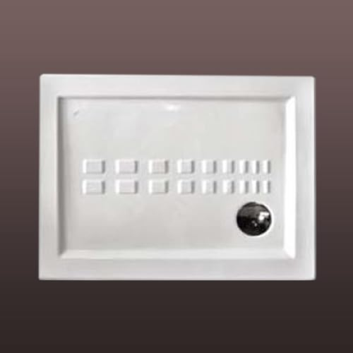 Kiamami Valentina - Piatto Doccia Tradizionale in Ceramica | Rettangolare 70x100 CM | Filo Pavimento | Antiscivolo | Made in Italy, Bianco, Resina