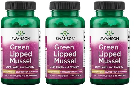 Swanson Green Lipped Mussel (Freeze-Dried) (60 Capsules, 3 Pack)