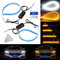 Alopee 45CM 17,7 Blanc/Ambre Flexible LED Tube Bande Style Barre Circulante Silicone DRL Feu de Circulation Diurne Tear Strip Voiture Phare Clignotant Phare Clignotant Lampe de Stationnement(1-Set)