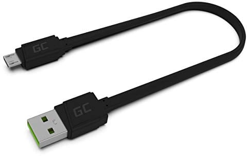 Green Cell Câble USB-A - Micro USB 25cm Chargeur Cable court noir High Speed compatible avec Quick Charge 3.0 pour Powerbank, Samsung, Xiaomi, Huawei, Kindle, Nexus, Téléphones Android