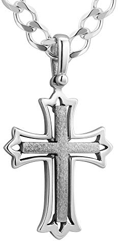 Herren Halskette Aus 925 Silber Mit Kreuz-Anhänger Für Ein Starkes Statement