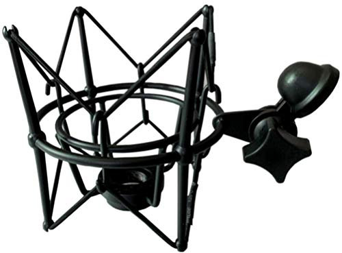 HEALLILY Microphone Shock Mount Mic Holder Spider Shockmount Recording Condenser Microphones (Black)