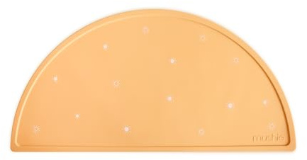 Mushie Silicone Placemat for Kids | Non-Slip Design | Material: Food-Grade Silicone | Easy-to-Clean & Stain Resistant | BPA & Phthalate Free (Sun)