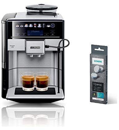 Siemens EQ.6 plus s700 Kaffeevollautomat TE657503DE, automatische Reinigung, Direktwahl + Reinigungstabletten TZ80001A, gründliche Reinigung, perfektes Aroma, für Kaffeevollautomaten der EQ.Serie