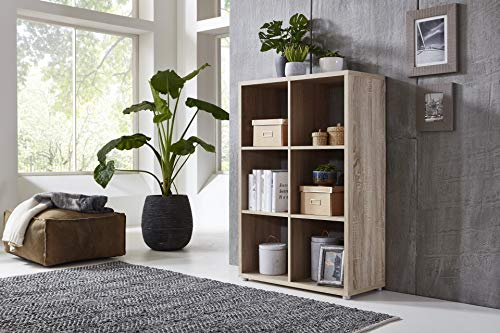 BMG Möbel Würfelregal Nizza Größen (Eiche Sonoma, 6er Würfel)