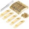 YHYZ Sawtooth Picture Frame Hangers Set with Screws, Sawtooth Photo Frames Holder + Screw + Screwdriver, for Painting Photos Artwork Clock Home Decoration (Gold (50 Sets))