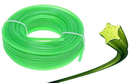 Aqbau® Mähfaden Trimmerschnur 5-kant Durchmesser 2,0mm x 15 m Trimmerfaden Ersatzfaden, Rasentrimmer Faden, Rasenmähfaden Trimmerschnur - Nylonfaden Rasentrimmer, 5-Kant Ersatz-Trimmer