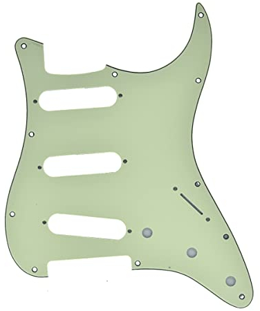Dopro 11 Loch Vintage 62 Strat ST SSS Single Coil Pickups Gitarre Pickguard Kratzplatte mit Schrauben für American FD 62 Stratocaster Mint Green 3-lagig