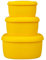 BLUE GINKGO Silicone Food Storage Container Set - Reusable Airtight Food Containers with Lids - Lunch and Bento Boxes for Adults and Kids - Freezer, Yellow