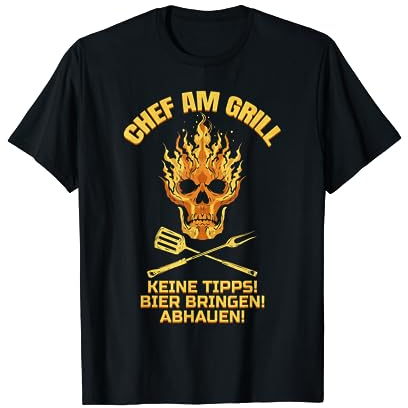 Chef am Grill Papa BBQ Grillabend Grillsaison Grillen T-Shirt