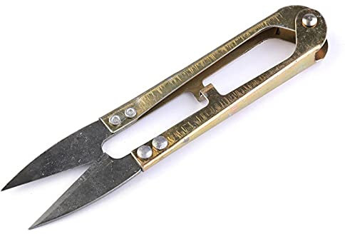 Stofftreff Santi 2 x Fadenschere - Snips - Nähen - Scharf und Spitz - Schere Länge 10 cm vollmetallisch Gold