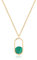 GIORO Klea 585 Gold Halskette mit handgefassten Malachit besetzt Damen-Collier Anhänger Schmuck